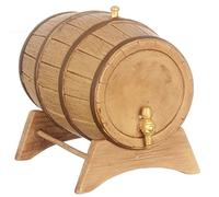 Town Square Miniatures Maison de Poupées Miniature Pub Meubles Grand Bordeaux Bière Baril sur Support avec Robinet