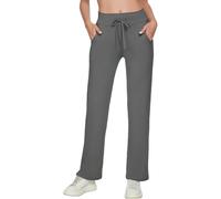TownCat Pantalon De Yoga pour Femmes avec Poches Cordon De Tirage Pantalons De Jogging Taille Haute Sport Fitness Loisirs Pants Doux Et Confortable (Gris, XL)