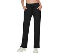 TownCat Pantalon De Yoga pour Femmes avec Poches Cordon De Tirage Pantalons De Jogging Taille Haute Sport Fitness Loisirs Pants Doux Et Confortable (Noir, M)