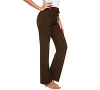 TownCat Pantalon Décontracté Droit pour Femme avec Cordon De Serrage pour Le Yoga Et La Course à Pied Café XXL