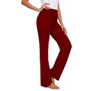 TownCat Pantalon Décontracté Droit pour Femme avec Cordon De Serrage pour Le Yoga Et La Course à Pied Rouge XXL