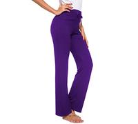 TownCat Pantalon Décontracté Droit pour Femme avec Cordon De Serrage pour Le Yoga Et La Course à Pied Violet XXL
