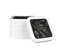 Townew Pack de bolsas de basura Incluy Lot Poubelle avec 6 Anneaux (125 Sacs Environ), Plastique, Blanc