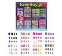 Townley Girl Lot de 96 ongles à presser comprenant un ensemble de faux ongles artificiels phosphorescents avec kit de pointes d'ongles à couverture complète pré-collée, soirées pyjama et relooking