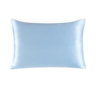 townssilk Housse de coussin en 100 % soie de mûrier pure, 19 mommes, double face, pour la santé des cheveux, de la peau, fermeture éclair cachée, 50 x 65 cm, bleu glacé