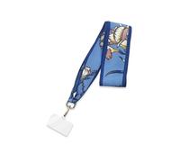townssilk Lanière de luxe en soie de mûrier avec accessoires exquis, convient pour téléphones portables, porte-clés, porte-carte d'identité, haute qualité, 1 pièce, bleu fleur, Soie