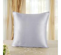 townssilk Taie d'oreiller en Soie, 100% Soie de mûrier Naturelle 19 Momme, Deux Faces en Soie, certifiée Oeko-Tex, Douce pour la Peau et Les Cheveux, 1 unité,60x60cm,Gris Argenté