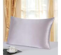 townssilk Taie d'oreiller en Soie, 100% Soie de mûrier Naturelle 19 Momme, Deux Faces en Soie, certifiée Oeko-Tex, Douce pour la Peau et Les Cheveux, 1 unité,50x80cm,Lilacpurple