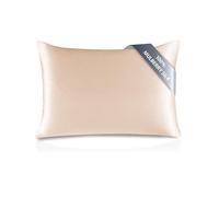 townssilk Taie d'oreiller en Soie, 100% Soie de mûrier Naturelle 19 Momme, Deux Faces en Soie, certifiée Oeko-Tex, Douce pour la Peau et Les Cheveux, 1 unité,40x80cm,Taupe