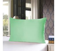 townssilk Taie d'oreiller en Soie, 40x60cm, 100% Soie de mûrier Naturelle 19 Momme, Deux Faces en Soie, certifiée Oeko-Tex, Douce pour la Peau et Les Cheveux, 1 unité,Verte