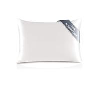 townssilk Taie d'oreiller en Soie, 50x70cm,100% Soie de mûrier Naturelle 19 Momme, Deux Faces en Soie, certifiée Oeko-Tex, Douce pour la Peau et Les Cheveux, 1 unité,Naturalwhite
