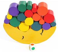 TOWO Jeu bloc en bois empilable sur la lune - Jouet de trie en bois pour enfants de 3 ans - Jouets éducatifs pour enfants d'âge préscolaire pour apprendre à compter - pour apprendre les couleurs