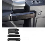 Toworldit ABS grain de bois noir autocollant décoratif pour intérieur compatible avec Ford F150 2015-2020 (4 pièces/lot de 4 coques de poignée de porte intérieure)