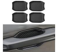 Toworldit ABS Poignée de porte extérieure compatible avec Jeep Wrangler JL JLU Gladiator JT 2018-2023 (lot de 4 pièces, grain de fibre de carbone)