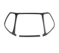 Toworldit Autocollant décoratif en fibre de carbone souple pour console centrale de tableau de bord compatible avec Jeep Compass 2017-2021 (2 pièces/lot de garnitures de panneau de navigation -A)