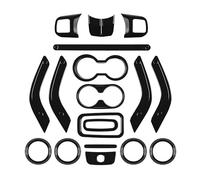 Toworldit Lot de 18 moulures intérieures en ABS compatibles avec Jeep Wrangler JK 4 portes 2011-2017 (Noir)