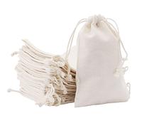 Towviy 40PCS Sac Tissu Avec Cordon 10 x 15 Cm, en Coton et Toile de Jute, Pochon Pour Bijoux, Cadeau, Bricolage et Dragées de Baptême