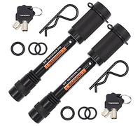 TowWorks 79632 Keyed Alike 5/8" Trailer Hitch Lock Lot de 2 serrures pour remorque avec span extra long 3-1/4", double sécurité Tow Hitch pour récepteurs de classe III IV avec récepteurs de 2" et 2,5"