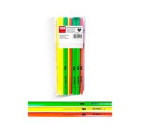 TOX Neo Crayon de charpentier, ovale-quadratique, couleurs fluo, dureté moyenne, pour largeur de trait de 1-2 mm, non taillé, longueur 250 mm, 09790106