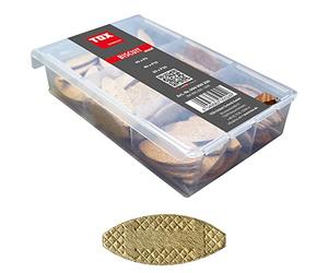 TOX Assortiment de chevilles plates Biscuit Wood tailles P0, P10, P20 en bois de hêtre pour des fixations solides d'éléments de construction en bois, composé de 3 tailles, 094900200, Set