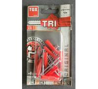 TOX Cheville Universelle Tri 5x31mm + Vis, 12 Pcs, Rouge, 010701021