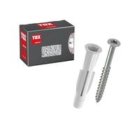 TOX Cheville universelle TRIKA 10/61 + S, cheville+vis pour tout matériau, montage facile, anti-rotation, capuchon protecteur, 8 pcs, réf. 01119183