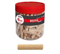 TOX Chevilles en bois TOX Boltfix wood 6x30 mm, chevilles cannelées en hêtre massif, 250 pcs, 015200101