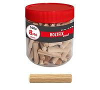 TOX Chevilles en bois TOX Boltfix wood 8x40 mm, chevilles cannelées en hêtre massif, 100 pcs, 015200141