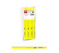 TOX Crayon de charpentier Neo, ovale-quadratique, couleur néon jaune, dureté moyenne, pour largeur de trait de 1-2 mm, non taillé, longueur 250 mm, 09790102