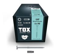 TOX GAP 6,0 x 90 mm, vis d'écartement en acier galvanisé, alignement au millimètre près de sous-constructions en bois, TX30, 100 pièces dans un carton, 1x embout inclus, 114140416090