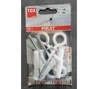 Tox Hakendübel Pirate H-D Forme 13, Ø 8 X L 51mm, Crochet Ø 5 86mm, 4 Pcs, Blanc