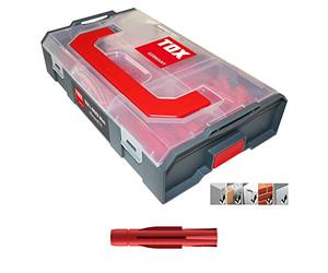 TOX L-Boxx Mini Allround Tri Jeu de chevilles efficace, adaptable individuellement & empilable + tri assortiment de chevilles pour fixations presque tous matériaux de construction 094900201 Rouge