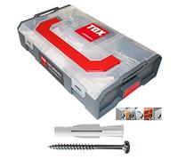 TOX L-BOXX Mini - Electro Trika+S, boîte à chevilles, divisible en jusqu'à six compartiments, set de vis et de chevilles pour des fixations dans presque tous les matériaux, 232 pièces, 094901301