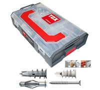 TOX L-BOXX Mini Indoor Assortiment de chevilles, 120 pièces,avec Spiral, Spiral Plus et Acrobat en différentes tailles pour les fixations dans les plaques de plâtre cartonnées & fibrées, 094901401