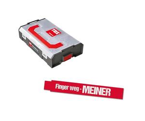 TOX L-BOXX Mini jeu d'écrous hexagonaux DIN 934 (670 pièces) + mètre pliant 2 m en rouge avec impression, écrous en 6 tailles courantes dans un bac de rangement adaptable et encliquetable, 094909164