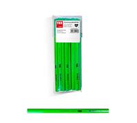 TOX Neo Crayon de charpentier, ovale-quadrangulaire, vert fluo, dureté moyenne, pour largeur de trait de 1-2 mm, non taillé, longueur 250 mm, 09790104