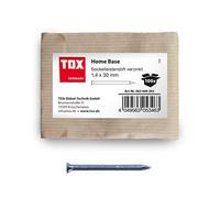 TOX Pointes pour plinthes Home Base bleu galvanisé avec tête fraisée profonde en emballage papier recyclable, taille 1,4 x 30 mm, pour la fixation de plinthes, bois et autres, 100 pièces, 063600202