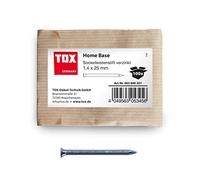 TOX Pointes pour plinthes Home Base bleu galvanisé avec tête fraisée profonde en emballage papier recyclable, taille 1,4 x 25 mm, pour la fixation de plinthes, bois et autres, 100 pièces, 063600201