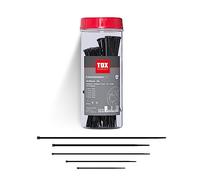 TOX Set de colliers de serrage Clip, 500 pièces, noir, résistant aux UV, utilisation universelle pour une fixation sûre dans la maison, 5 tailles avec 100 pièces chacune, 099260001