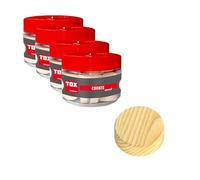 TOX Set pastilles bois Ø35/40/45/50 mm (55 pcs), pastilles épicéa pour réparer défauts bois, parfait pour restauration meubles, rénovation bois et menuiserie, 015909018