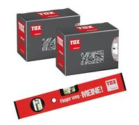 TOX Set Spiral Plus + vis, chevilles pour plaques de plâtre, sans perçage, incl. niveau 30 cm alu, 068909010