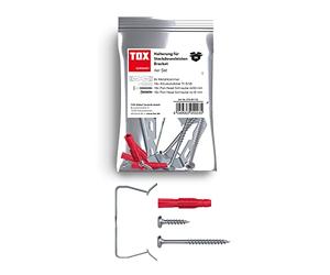 TOX Support pour multiprises Bracket, adaptable de manière flexible, pour plus de place et d'ordre, fixation sûre dans presque tous les matériaux de construction, en sachet refermable, 4x, 01060102