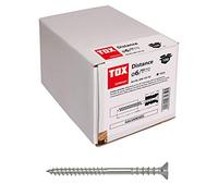 TOX Vis de réglage Distance - 6 x 80 mm - Ajustement continu, au millimètre près - 100 vis d'ajustage galvanisées - 9010104