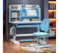toxaaiwr Bureau et chaise réglables en hauteur pour enfants, table d'écriture avec bureau élargi, design correcteur de posture, armoire de rangement et tiroirs, écriture et étude des enfants