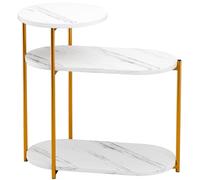 toxaaiwr Table d'appoint étroite, petites tables de chevet fines, petite table d'appoint de rangement avec 3 étagères à bords arrondis pour petits espaces, salon, robuste et facile à assembler