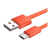 Toxaoii Câble de charge micro USB, design plat, compatible avec les haut-parleurs JBL Flip4 Flip3 Charge2+ Charge3 Pulse2 Pulse3 Clip2 Orange (100 cm)