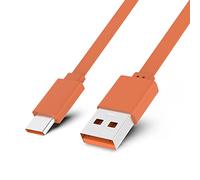 Toxaoii Câble de recharge USB de type C compatible avec JBL Charge 4, Charge 5, Flip 5, Pulse 4, Clip4, JR POP, JBL Endurance Peak - Haut-parleur portable sans fil (1,9 m, orange)