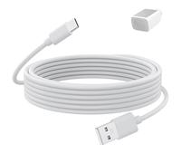 Toxaoii Câble d'extension 3M compatible avec Eufy Security SoloCam S220/S340/S4/E30/E42 S300 C210 C220, eufyCam 3/S330/S3 Pro/3C/S300, Security Indoor Cam S350/E30 - Câble de charge de type C (blanc)