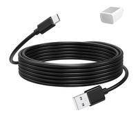 Toxaoii Câble d'extension 3M compatible avec Eufy Security SoloCam S220/S340/S4/E30/E42 S300, EufyCam 3/S330/S3 Pro/3C/S300, Eufy Indoor Cam S350/C210/C220 - Câble de charge de type C (Noir)