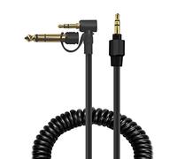 Toxaoii Câble d'extension audio auxiliaire de rechange 3,5 mm vers 3,5 mm/6,5 mm, câble d'extension pour casque, compatible avec les casques Monster Beats by Dr. Dre Solo Pro Detox Edition (noir, 1,8